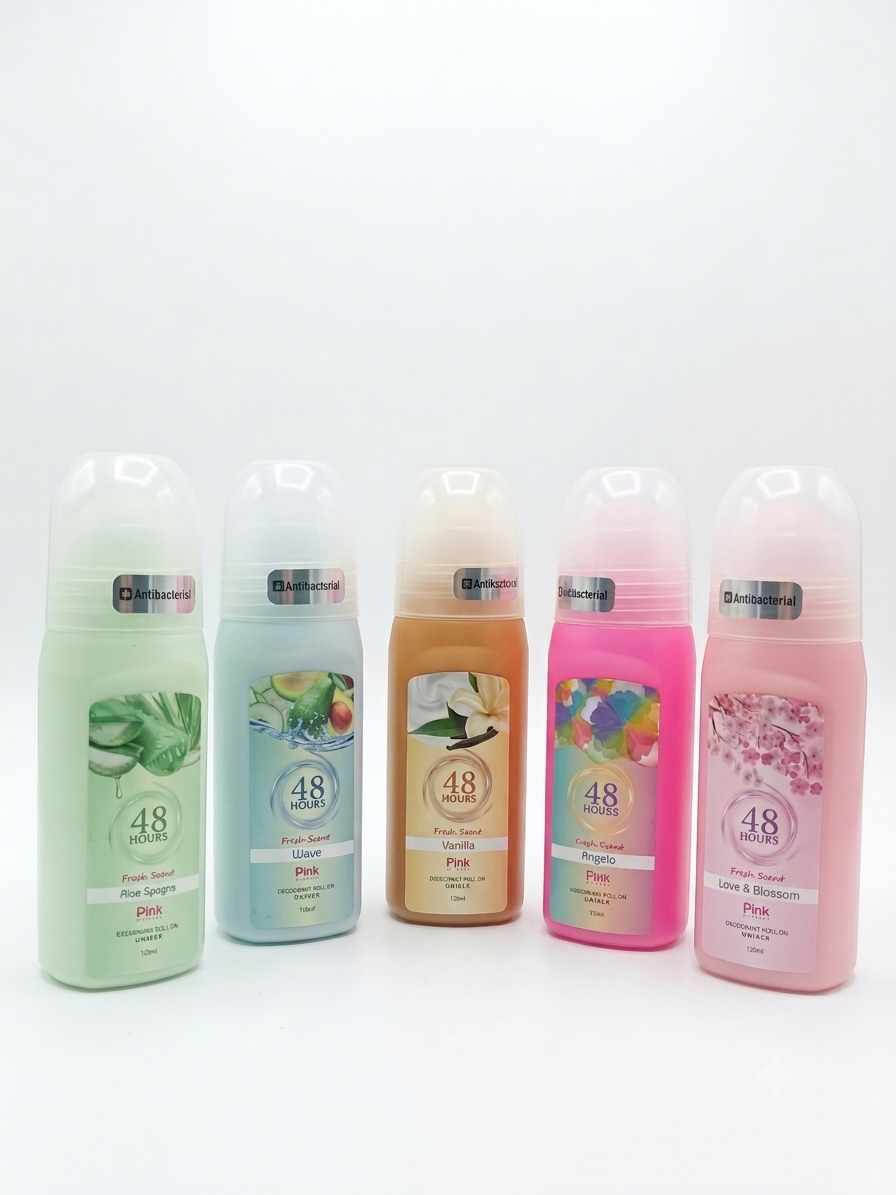 رول آن دئودورانت پینک (Pink) مدل ۴۸ ساعته Aloe Spagno